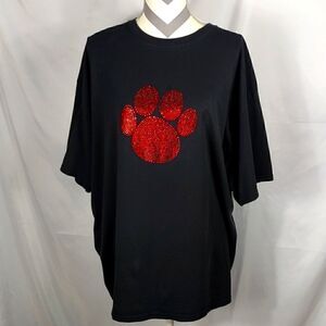 Paw Print Rhinestone Studded Tee